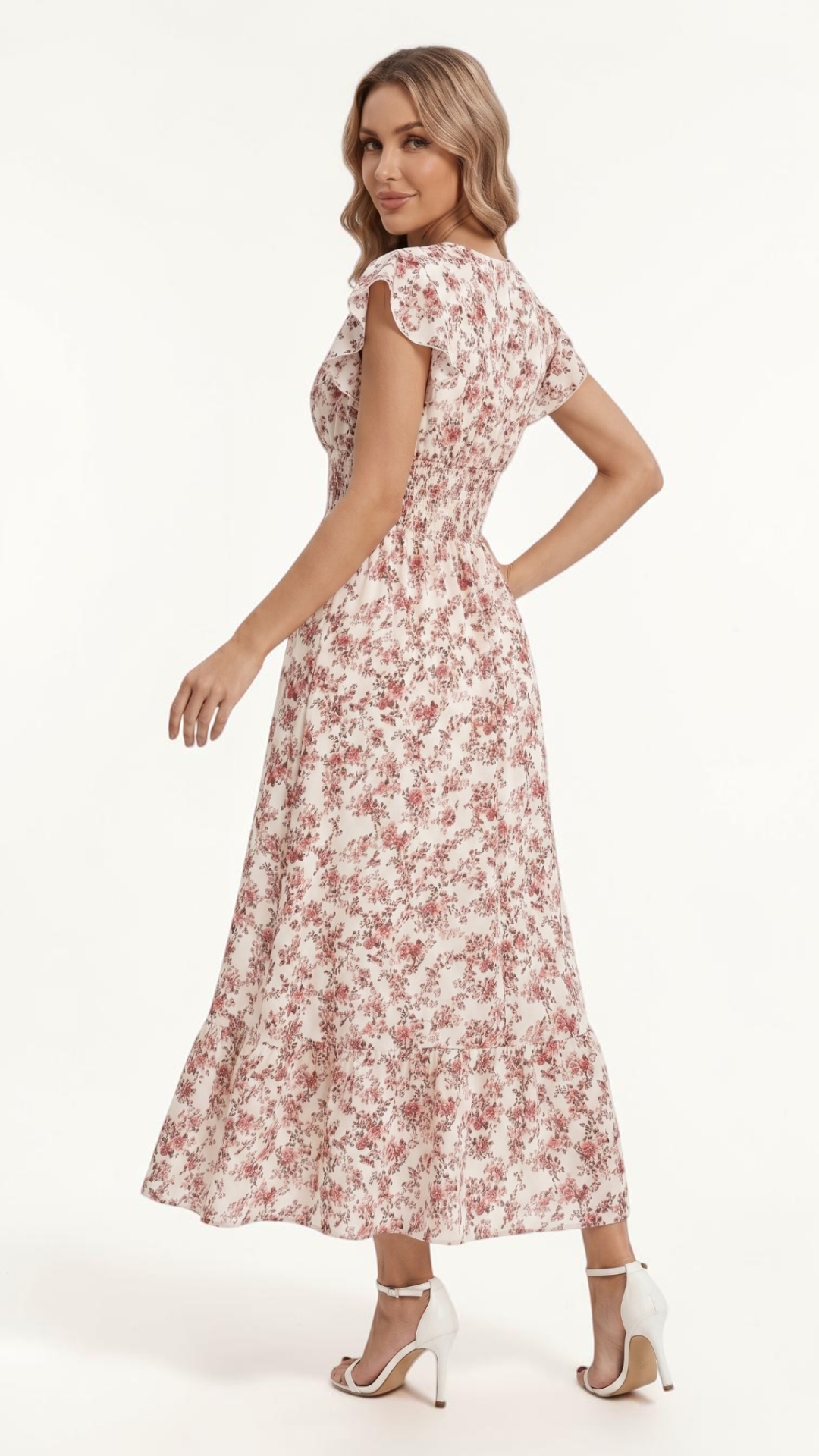 FLORA | Floral Short-Sleeved Swing Dress