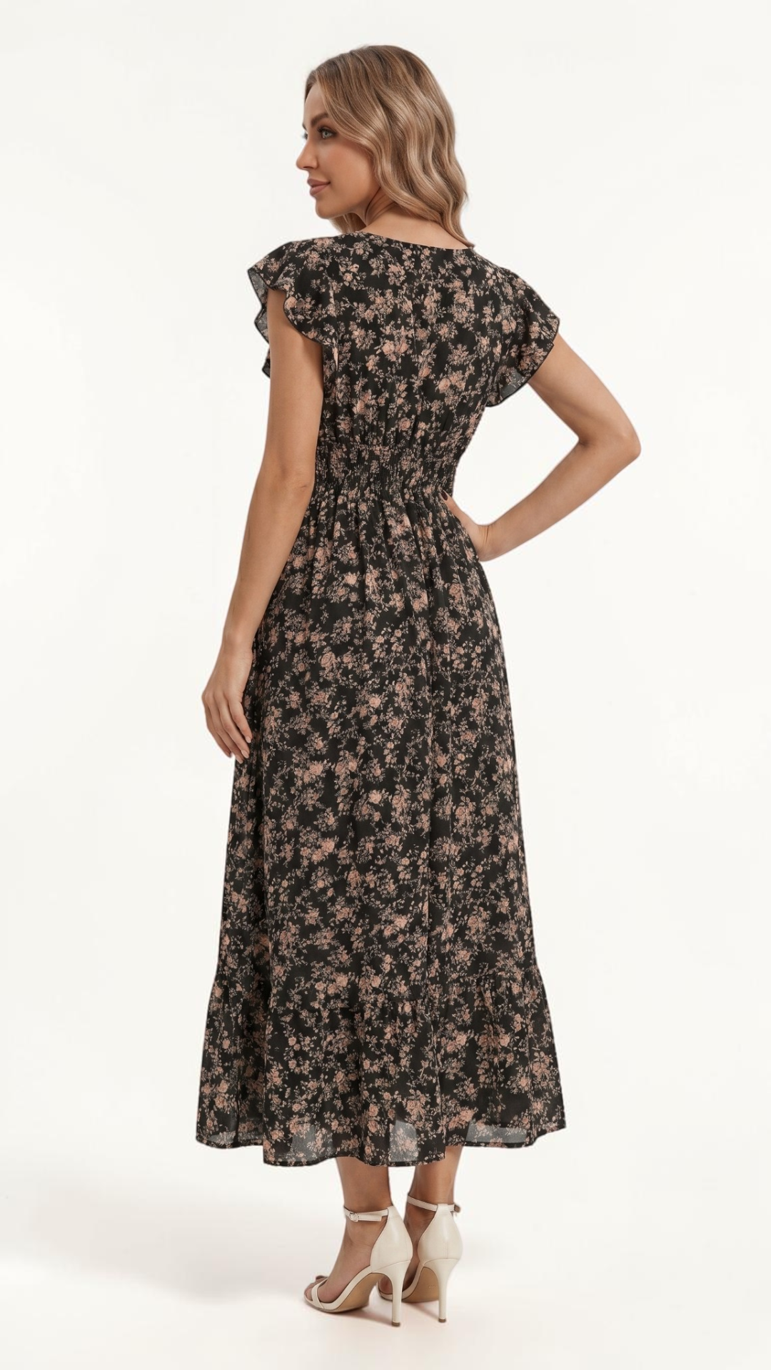 FLORA | Floral Short-Sleeved Swing Dress
