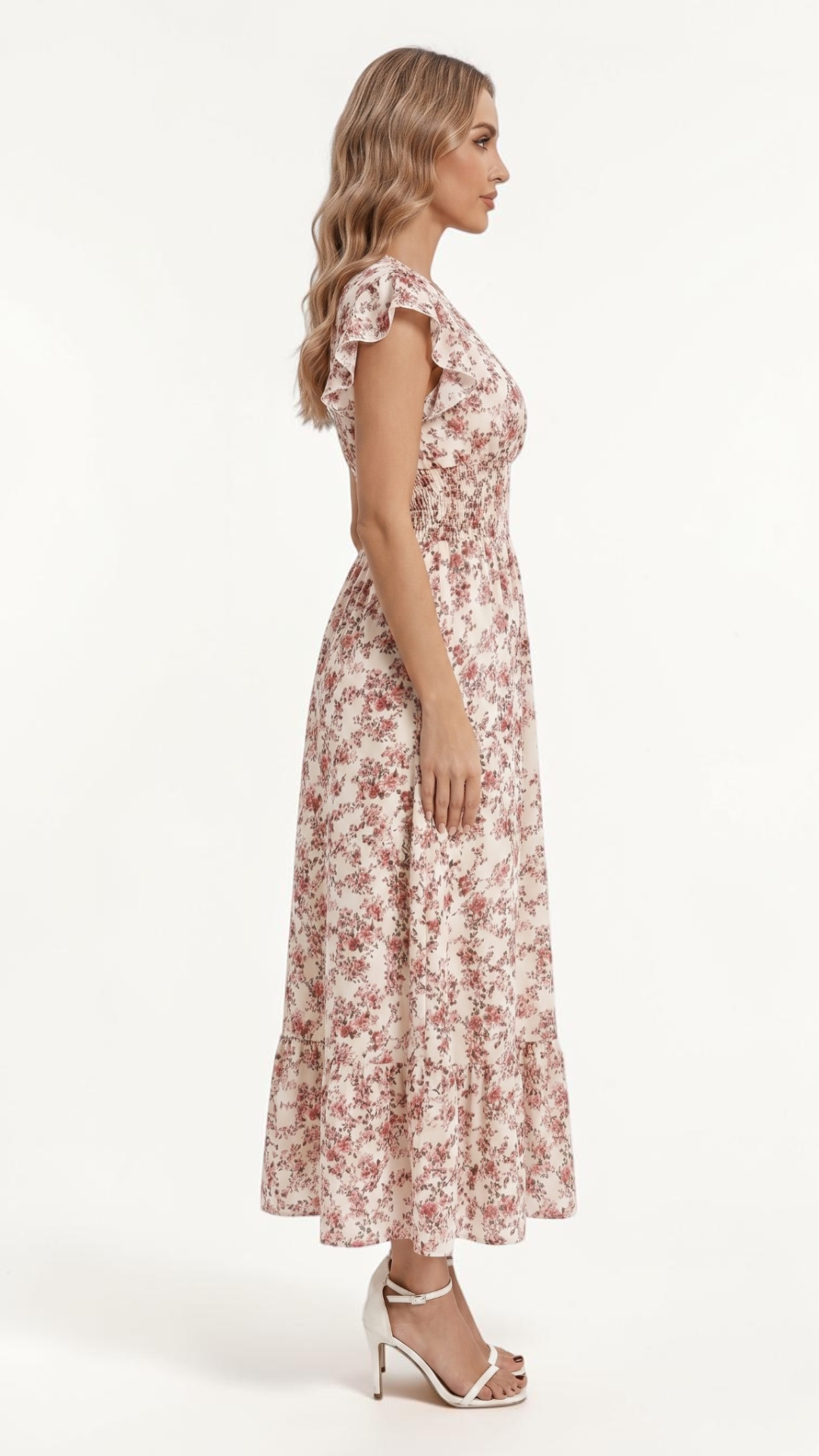 FLORA | Floral Short-Sleeved Swing Dress