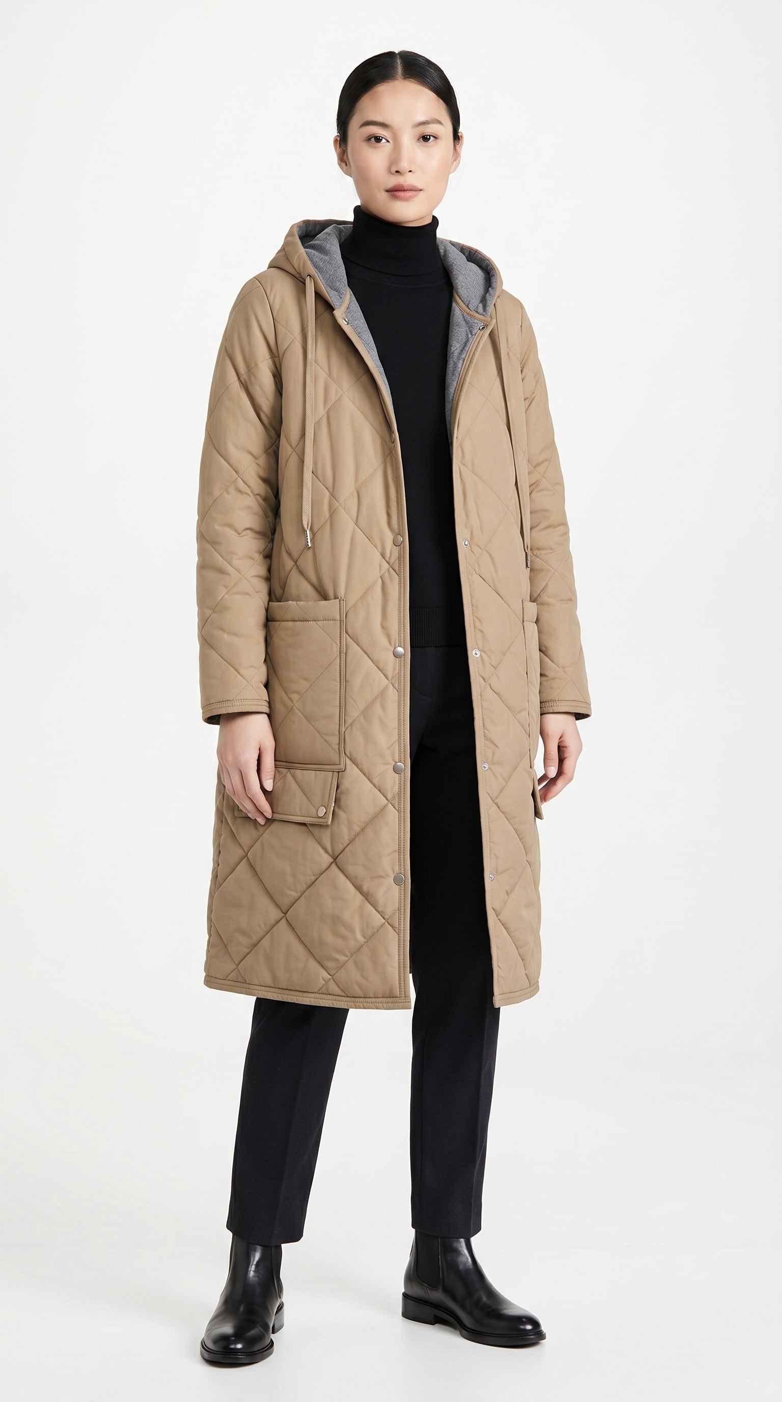 Cozy Oversized Pocket Insulated Fabric Outerwear Trench Jacket