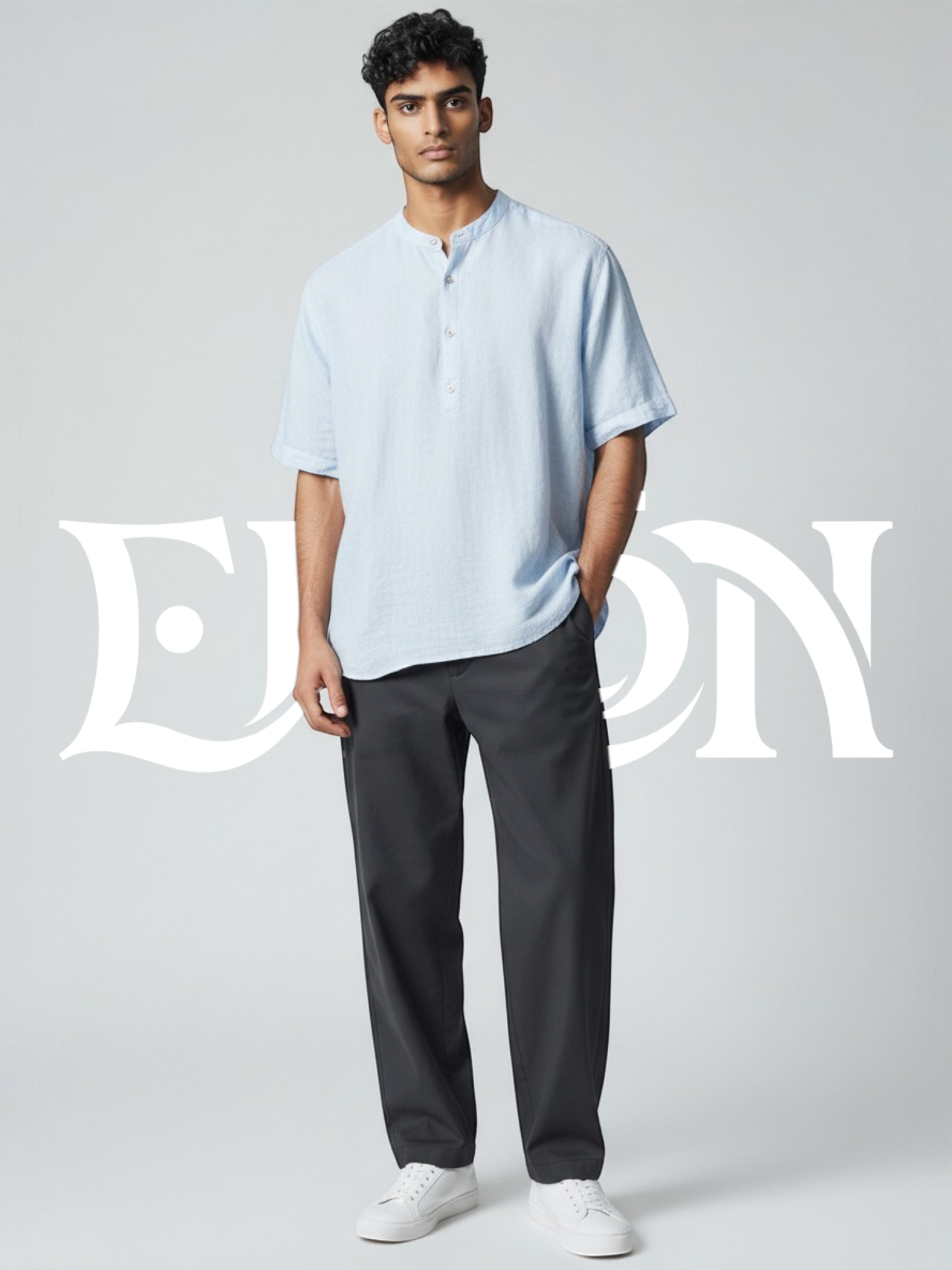 SOREN | LINEN BAND COLLAR SHIRT