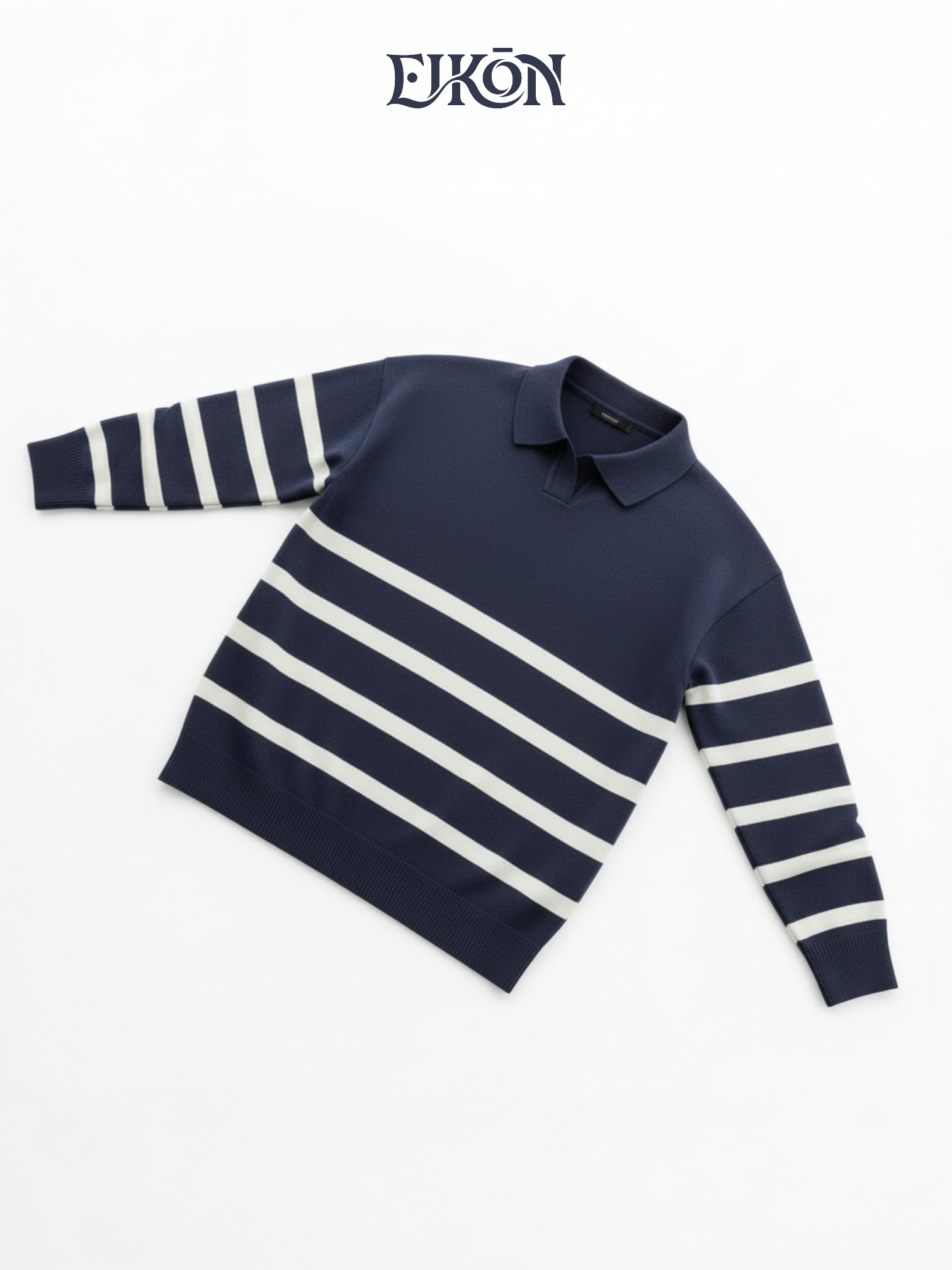 VAREK | TWO-TONE OPEN COLLAR SWEATER