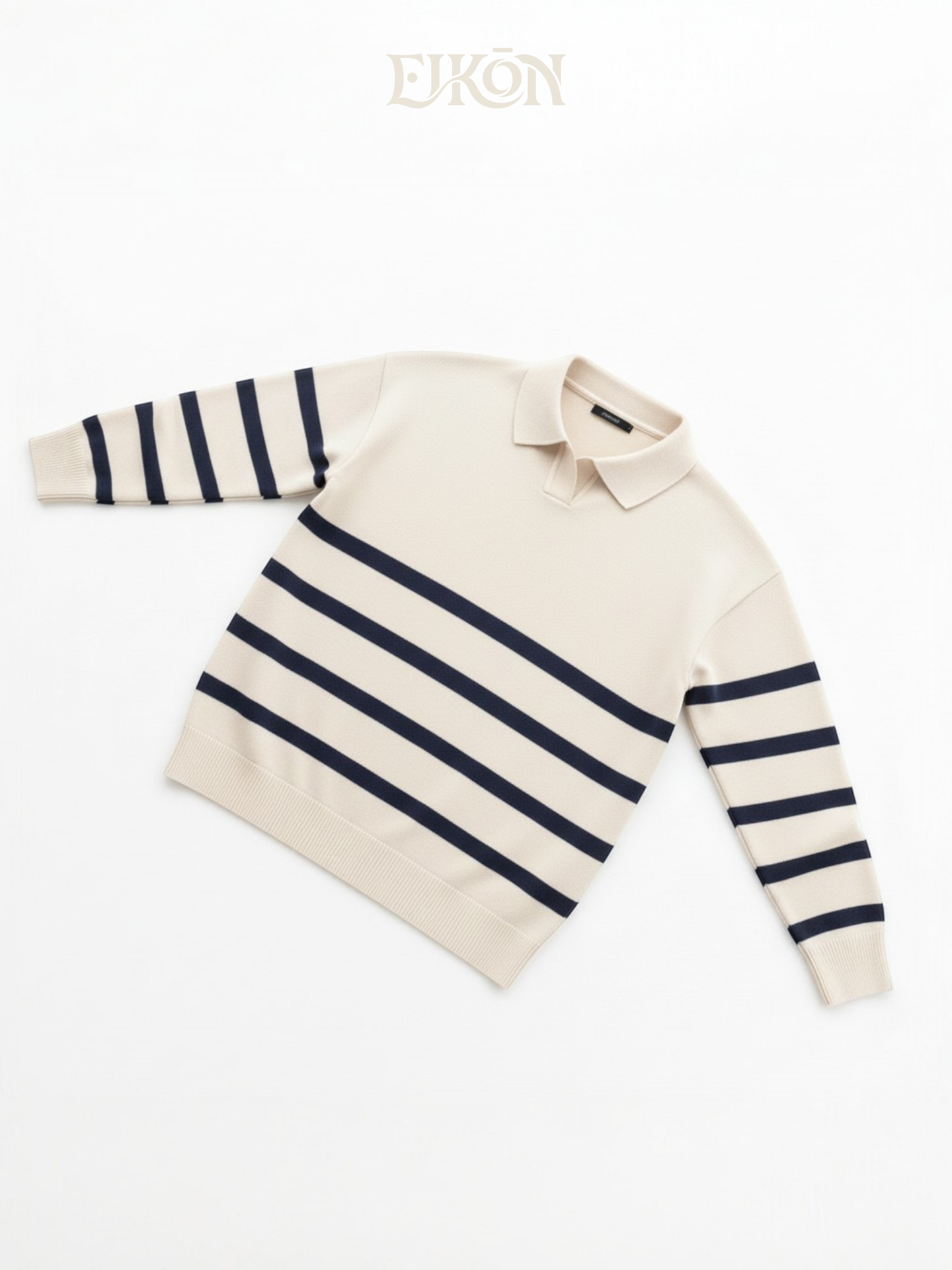 VAREK | TWO-TONE OPEN COLLAR SWEATER