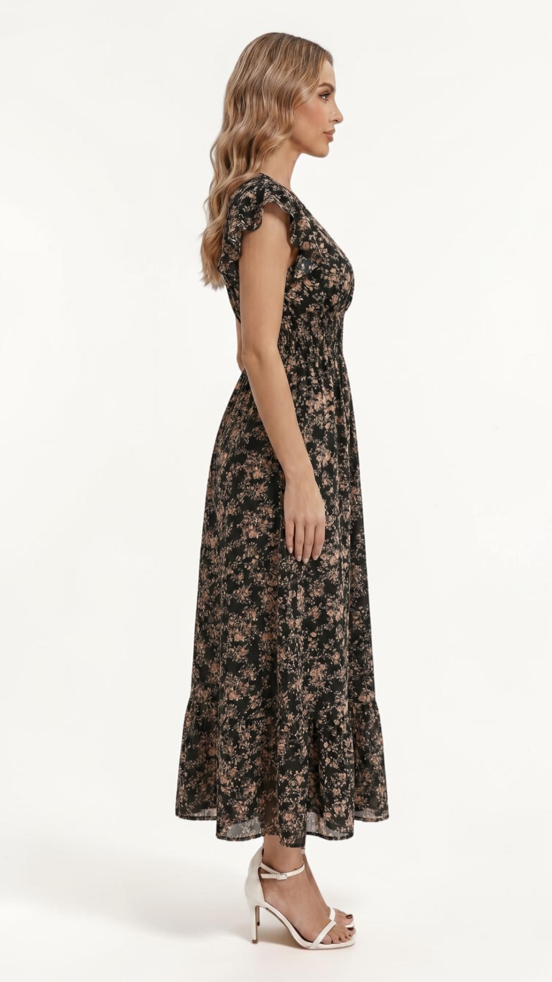 FLORA | Floral Short-Sleeved Swing Dress