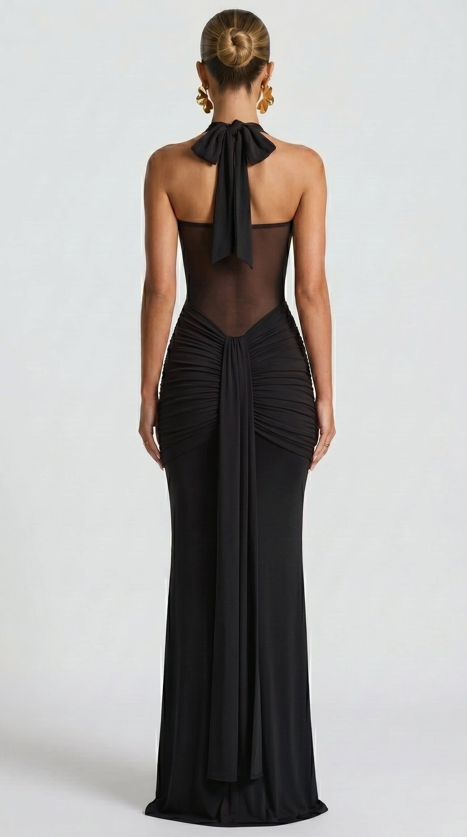 MYSTIQUE | Neck Strap Mesh Ribbon Dress