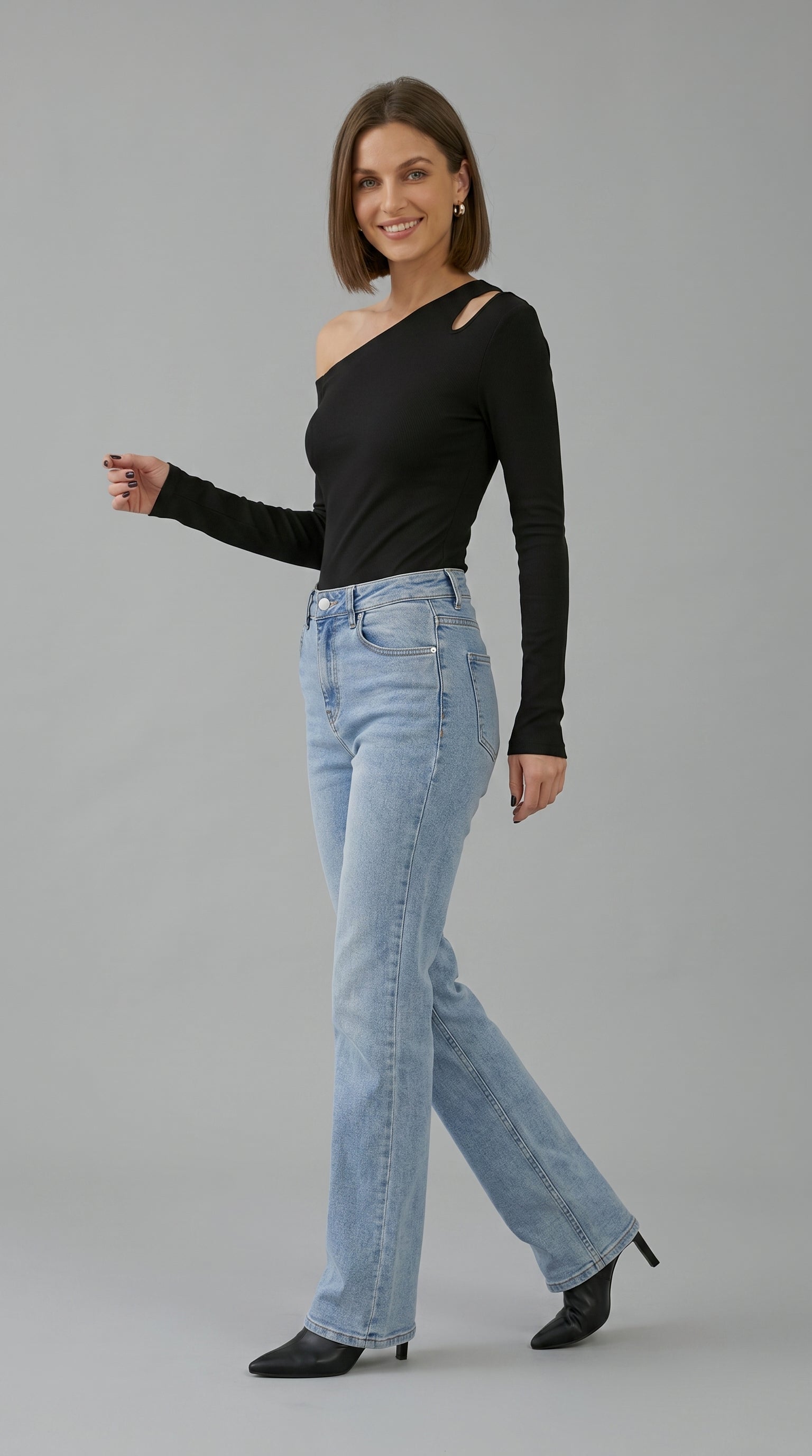 ONYX | ONE-SHOULDER KNIT TOP