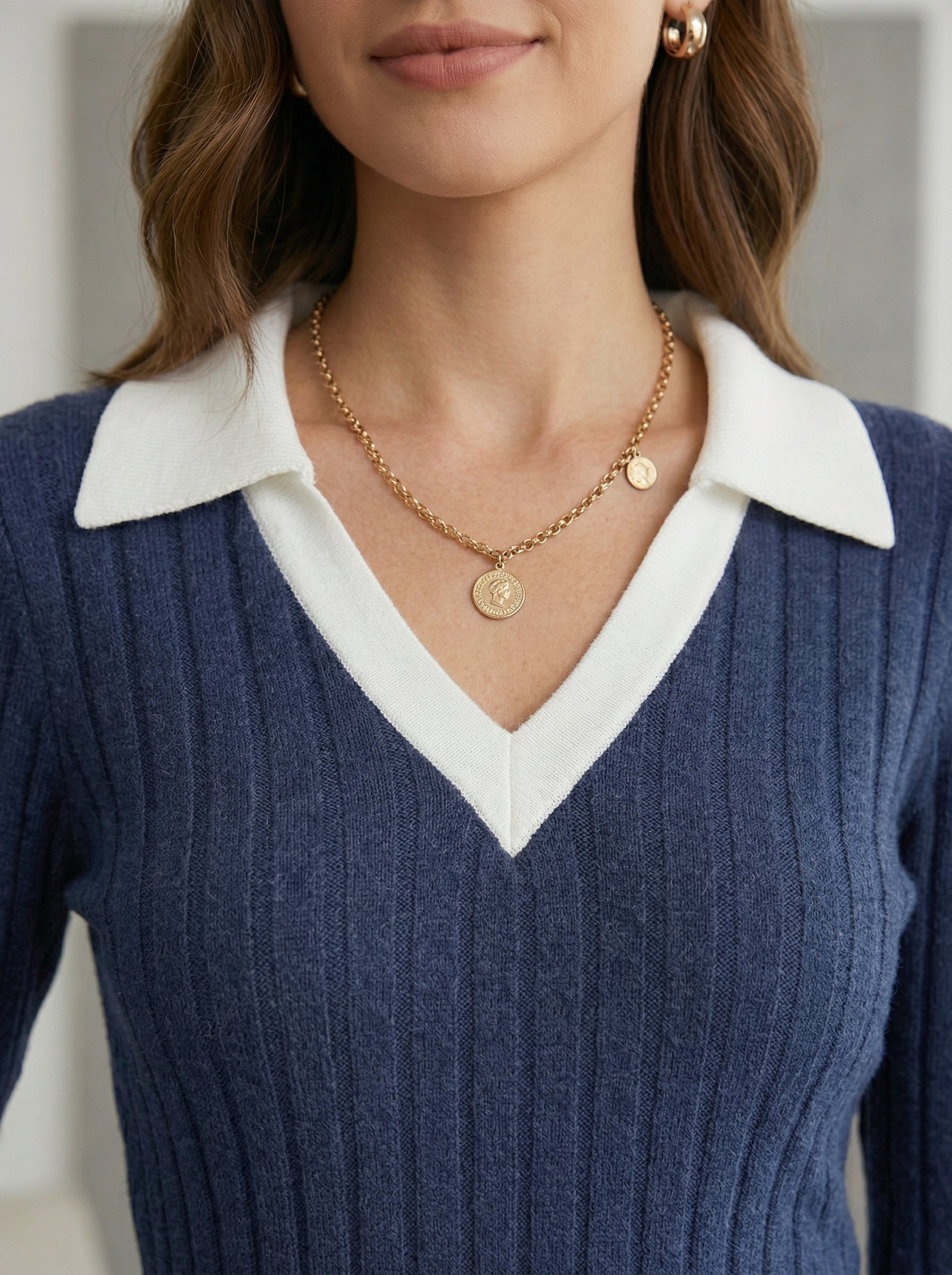 CLEO | RIBBED COLLAR SWEATER