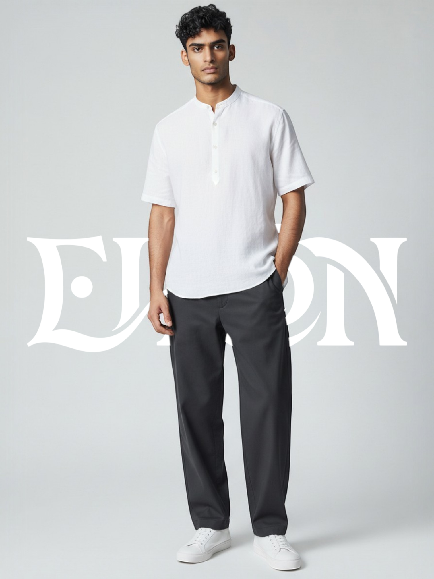 SOREN | LINEN BAND COLLAR SHIRT