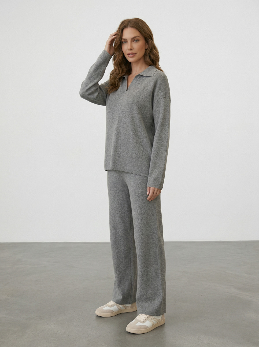 CASEN | RELAXED POLO KNIT SET