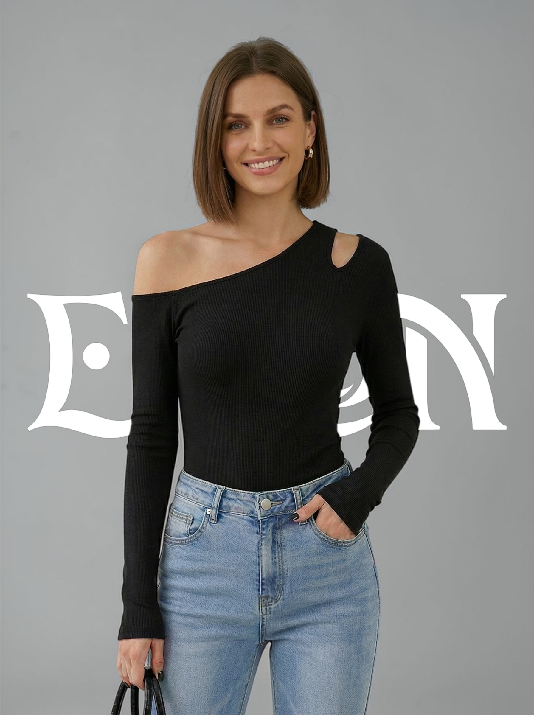 ONYX | ONE-SHOULDER KNIT TOP