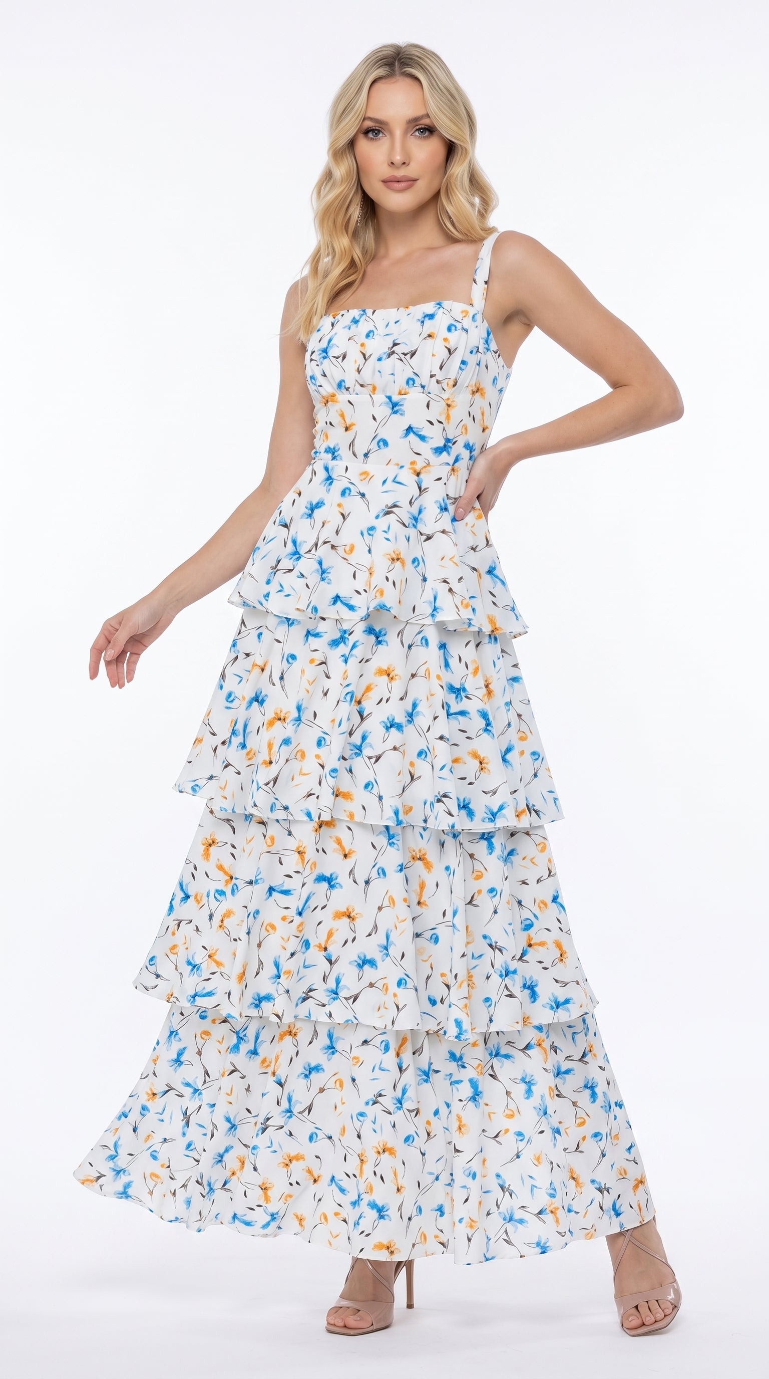ETHEREAL | Flowy Floral Sheer Gown Dress