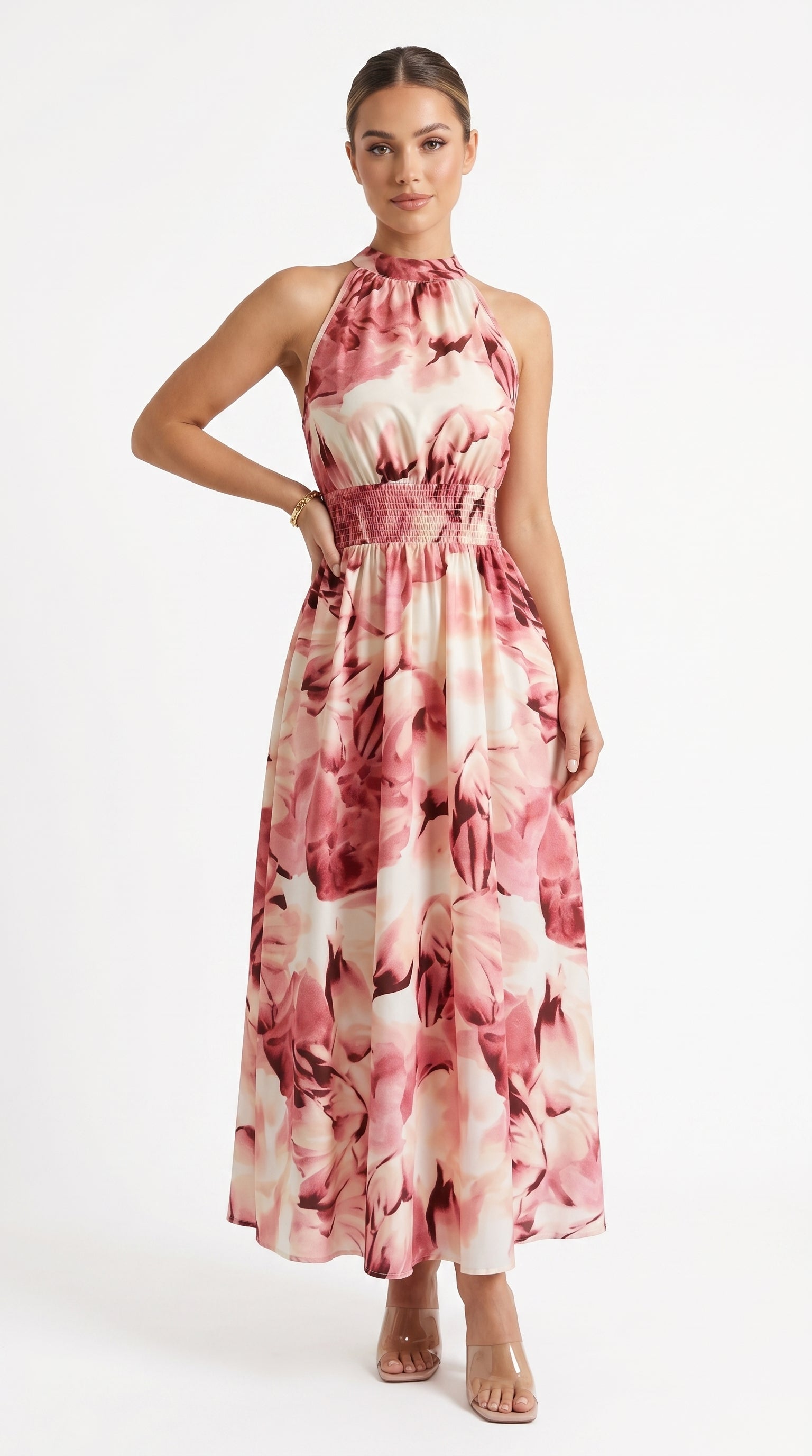 MARINA | Halter Cinched Waist Summer Dress