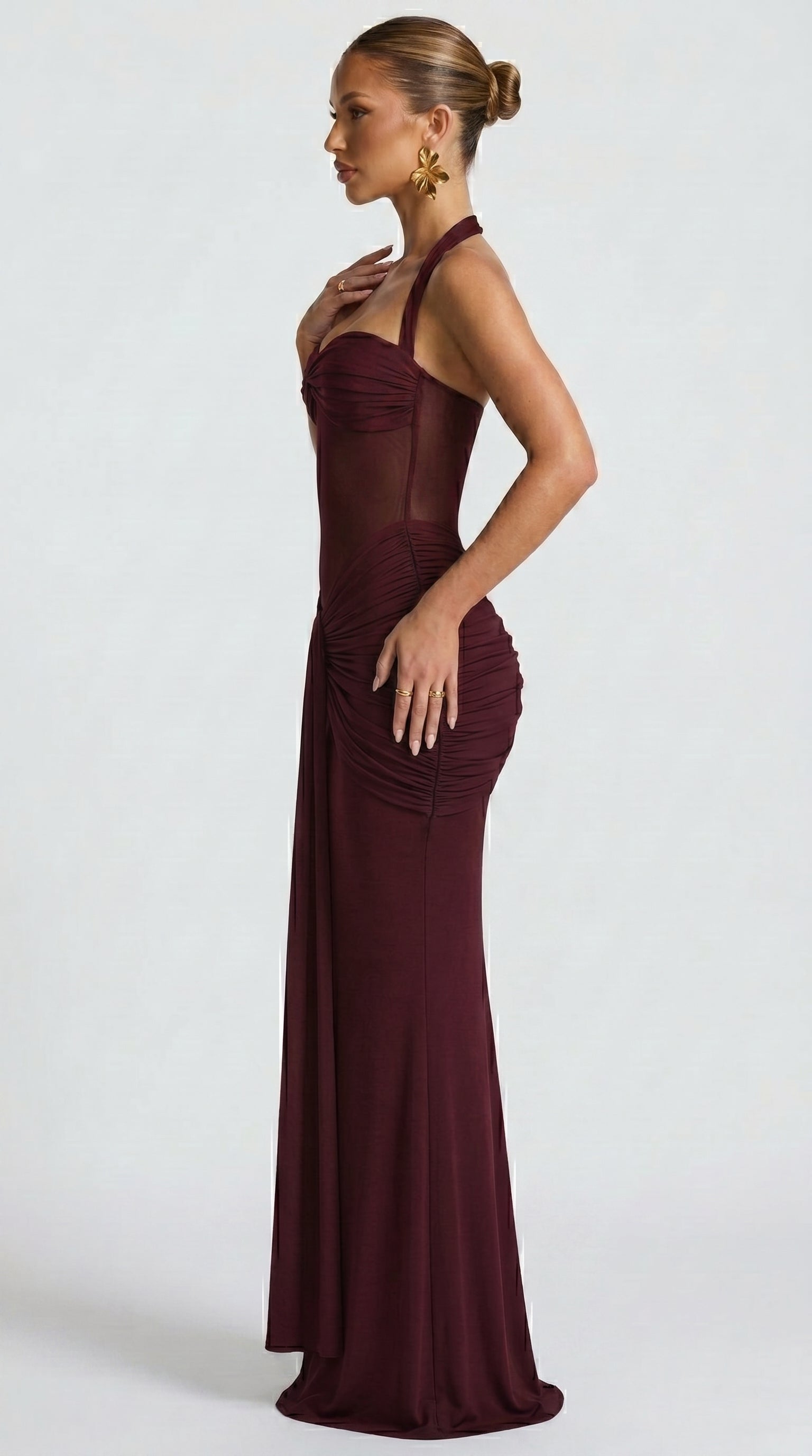 MYSTIQUE | Neck Strap Mesh Ribbon Dress